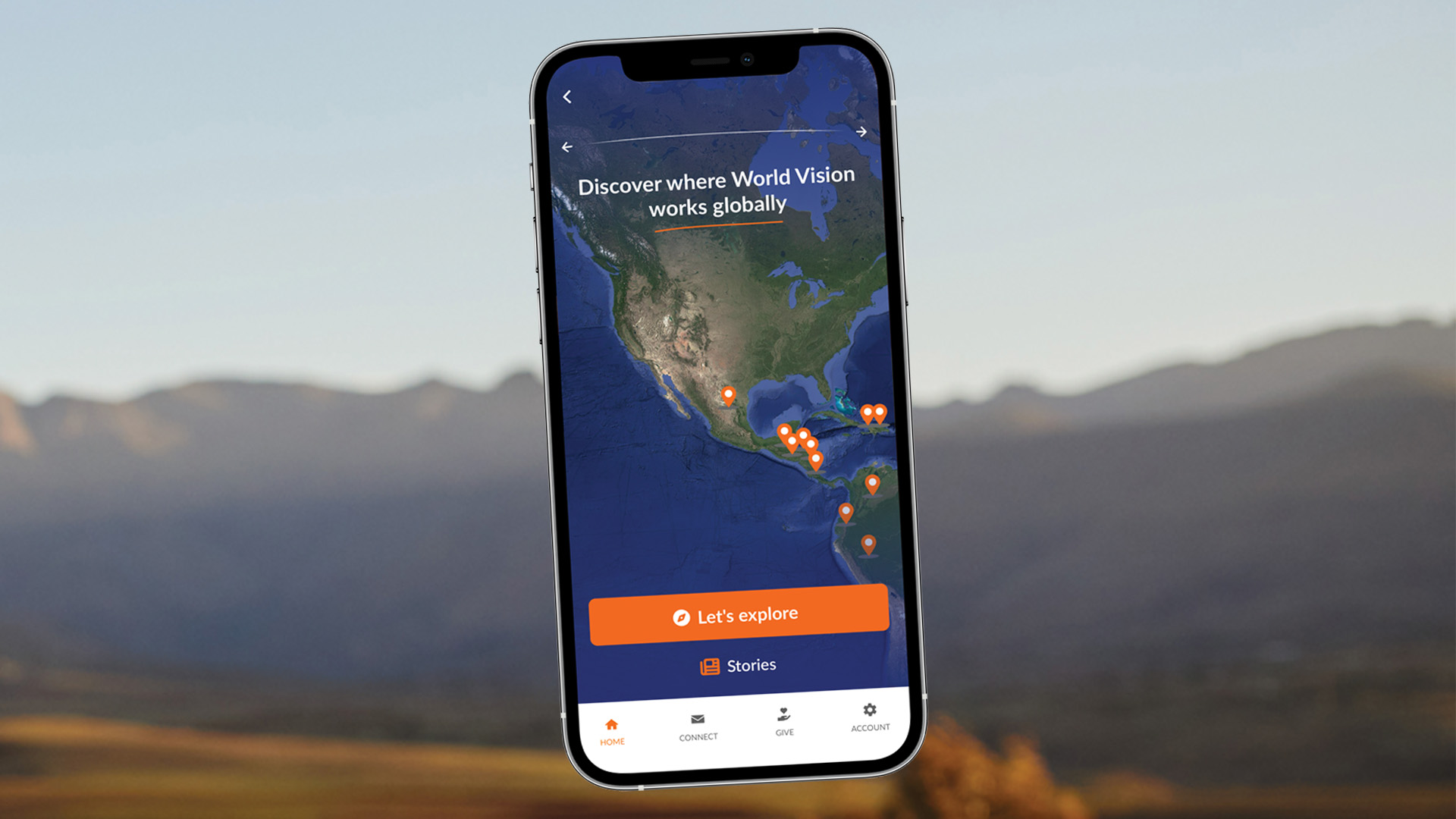 Explore screen of the My World Vision app
