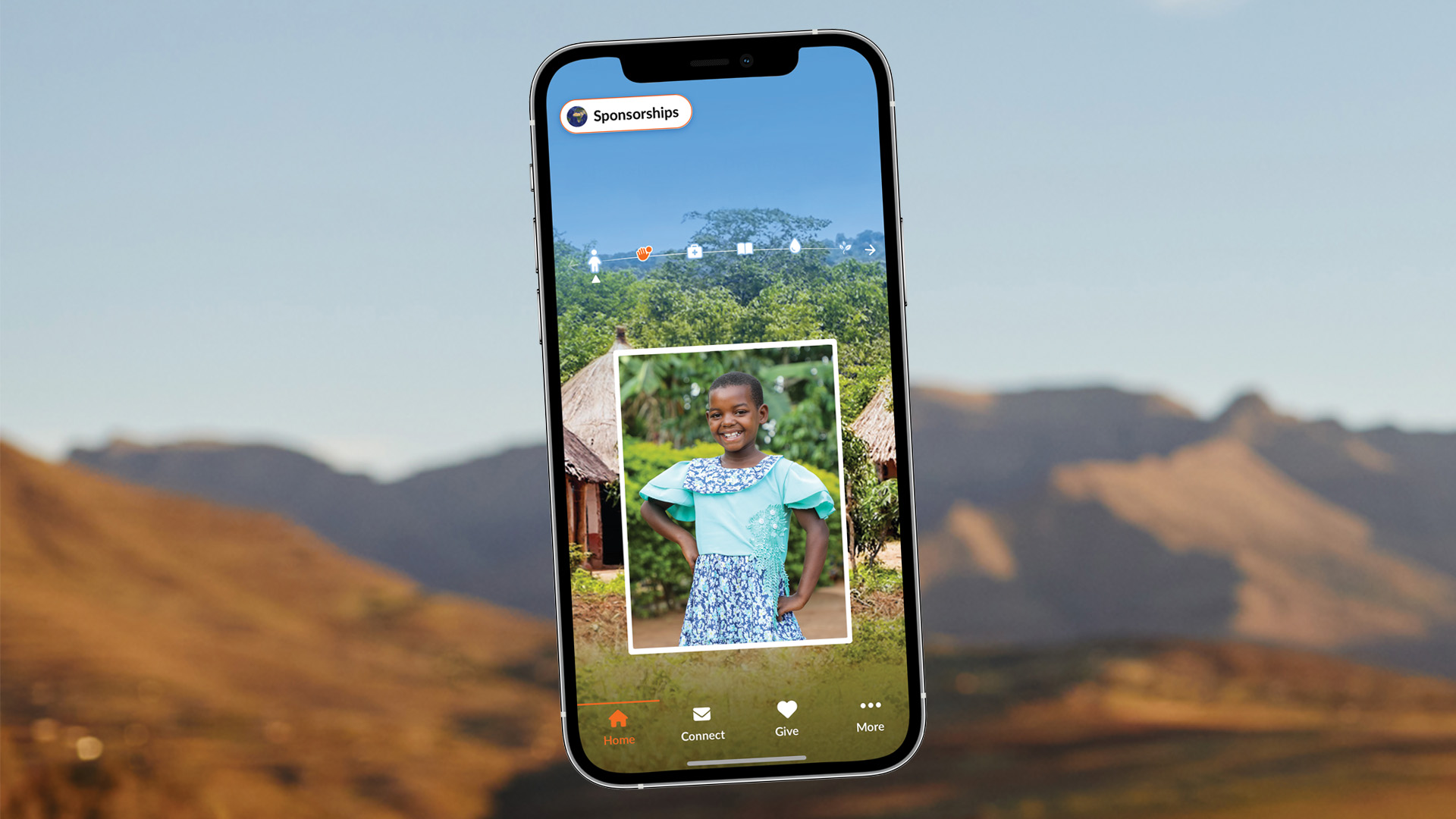 Home screen of the My World Vision app