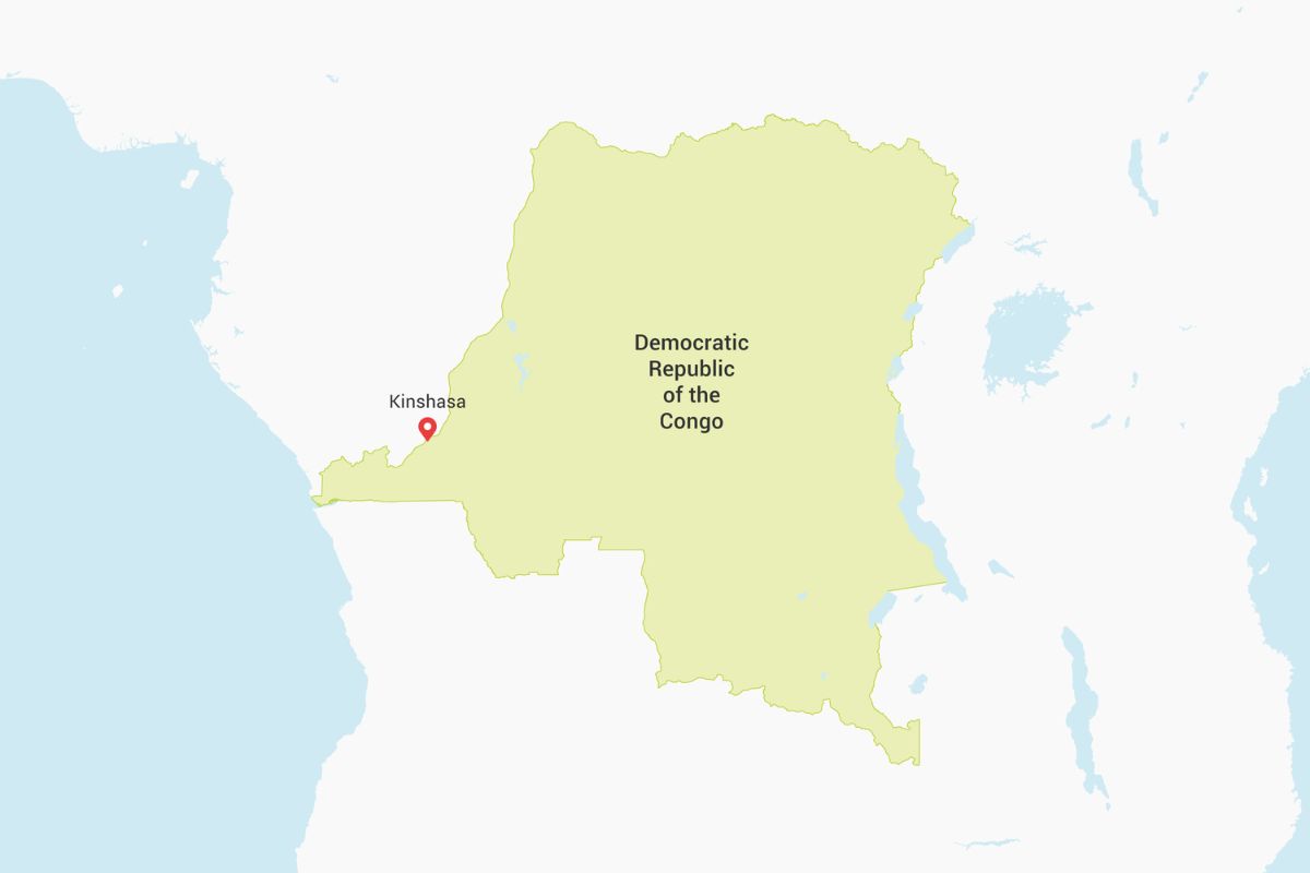 Map of Democratic Republic of the Congo (DRC)