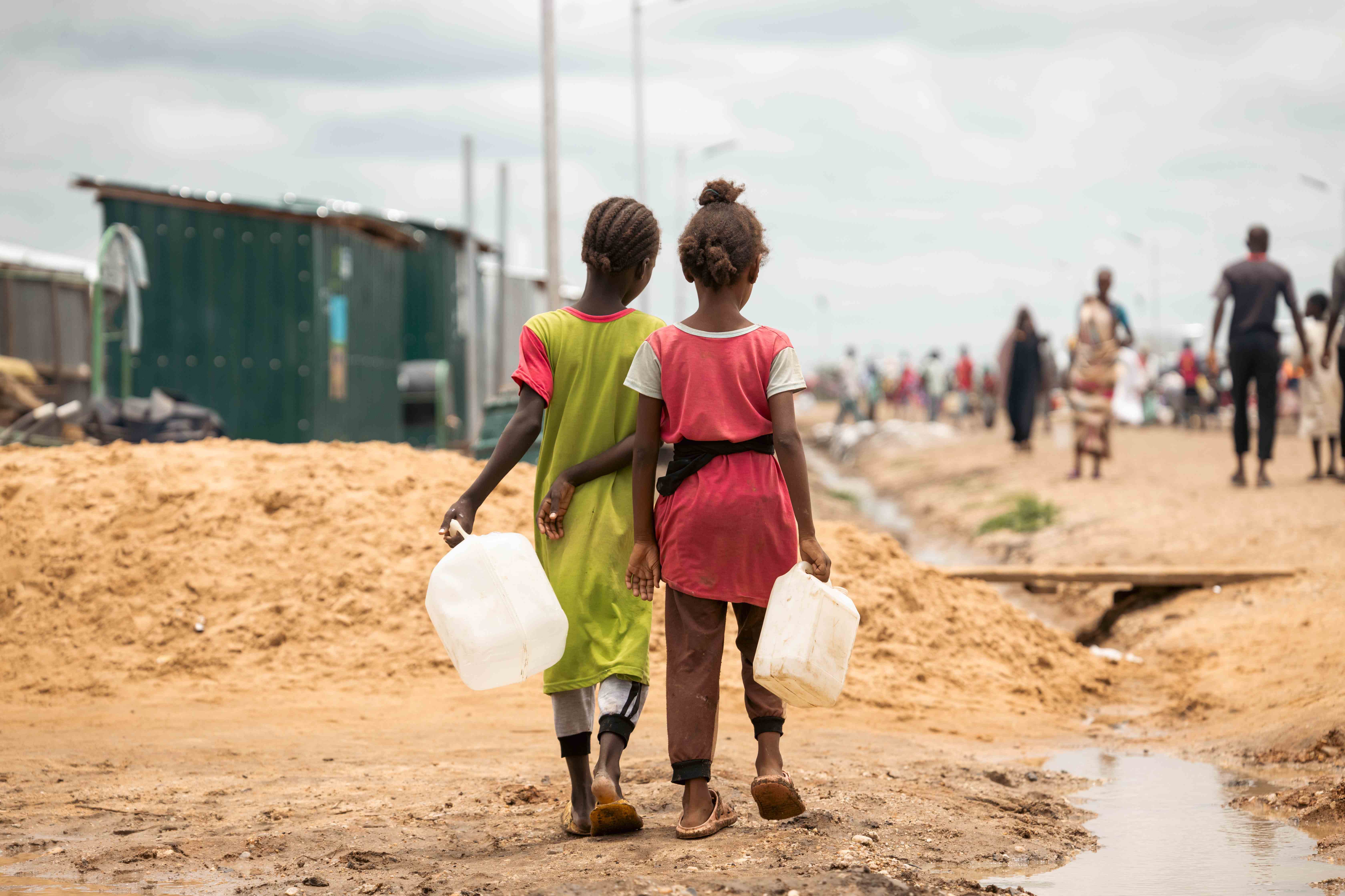 Renk Transit Centre in South Sudan. Families here say life in the transit centre is tough, with little food, shelter and diseases running rampant.