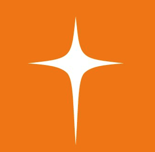 The world vison star on an orange background