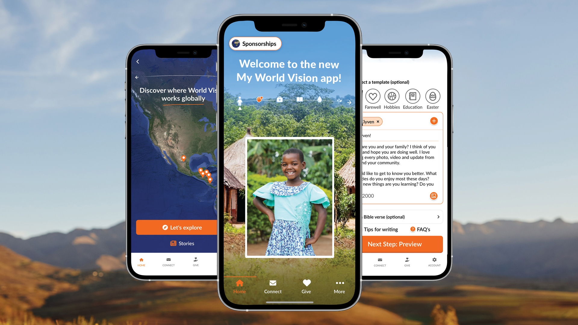 Download the My World Vision app to find out more about your sponsored child, how your donations are making a difference, and to keep in touch with one of our easy to use letter writing templates.